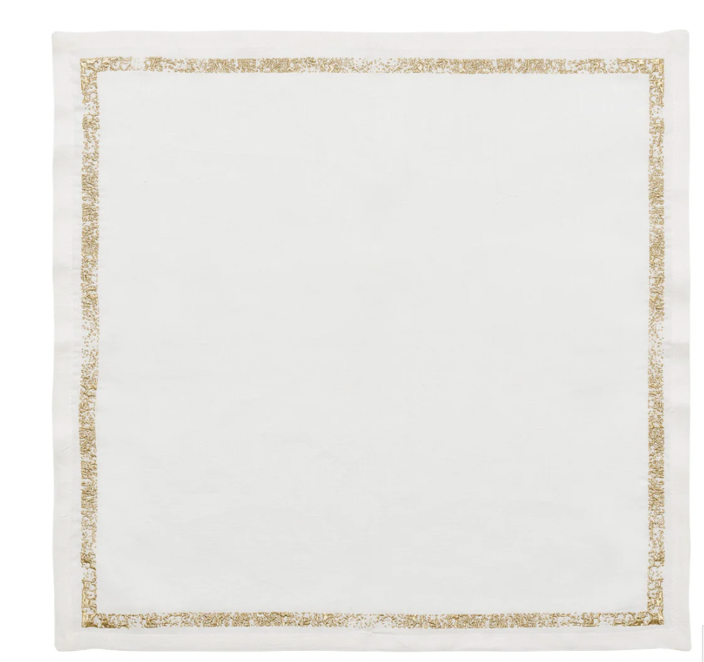 Impression White & Gold Napkin Set of 4