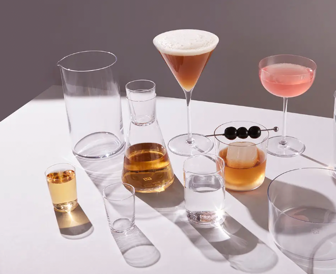 Caskata Quinn Modern Classic Clear Martini Glass - Set of 2