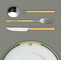 Domo Matt Gold Flatware 5 Piece Setting