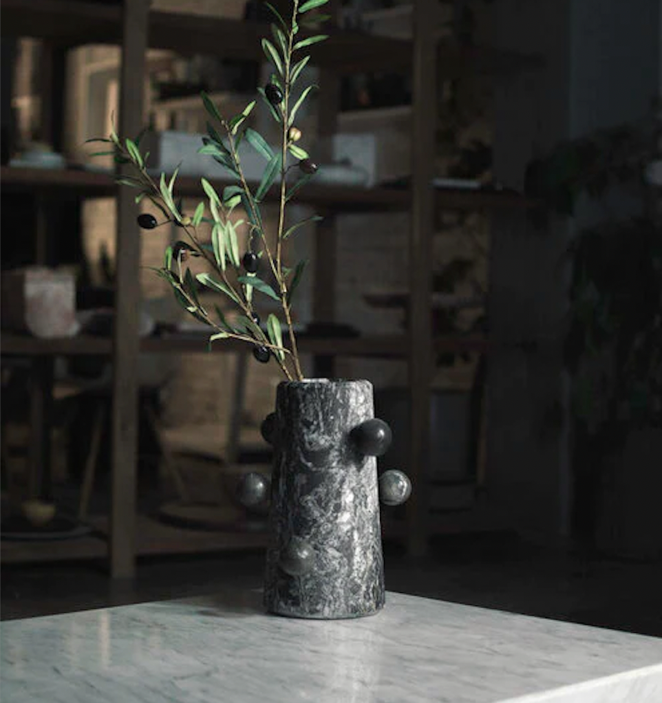 Alma Nueva Black Marble Vase