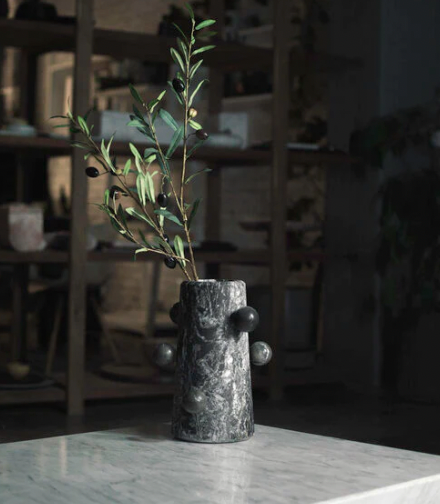 Alma Nueva Black Marble Vase