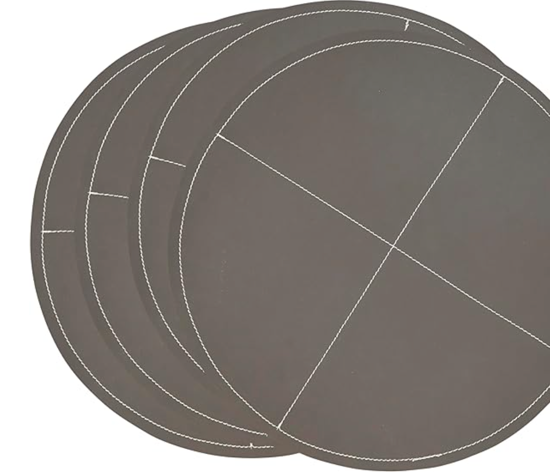 Faux Leather Round Placemat Slate Set of 4