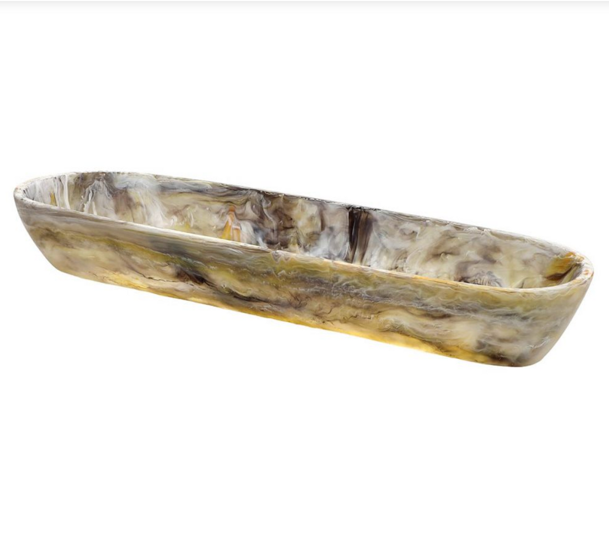 Swirl Resin Colored Boat Bowl Mocha