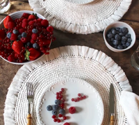 Woven Fringe Placemat Set of 4 -  White