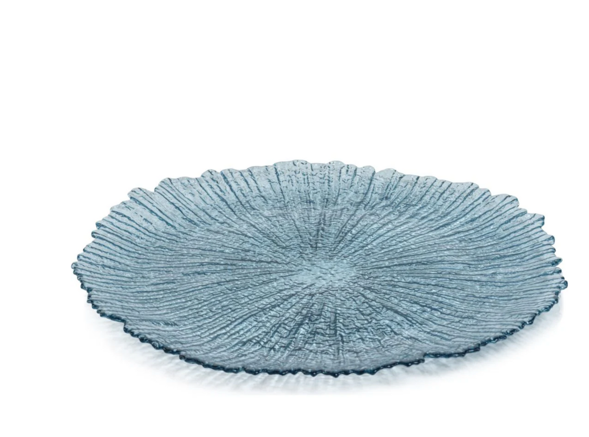 Glacier Glass Serving Platter Sapphire