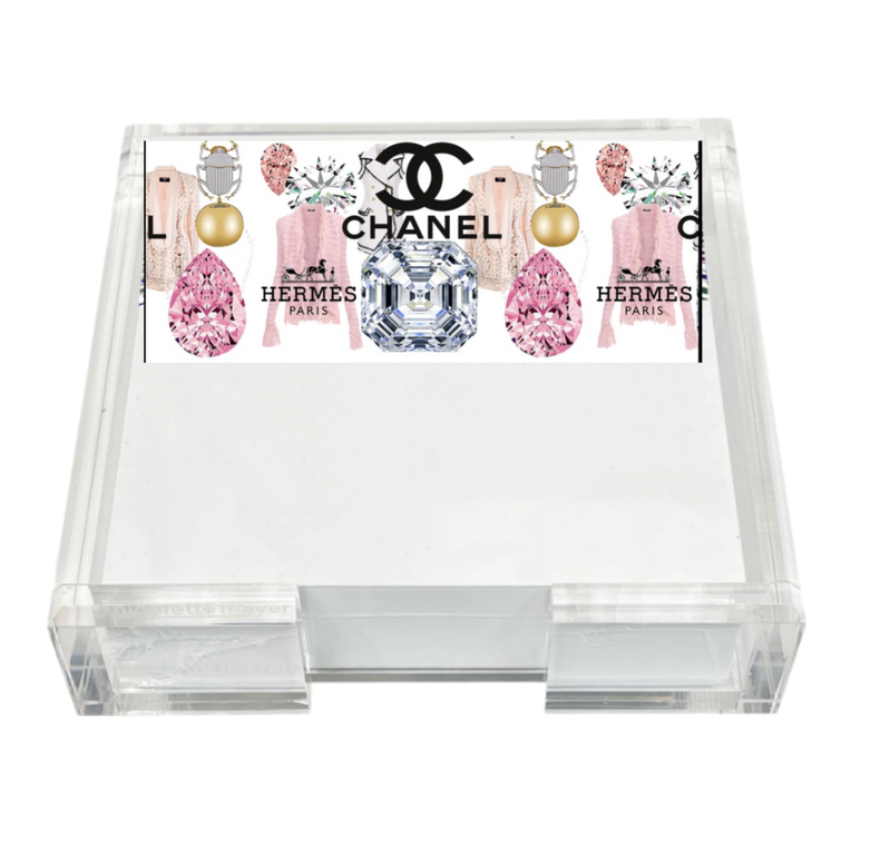 Chanel Women Note cards with Acrylic Holder