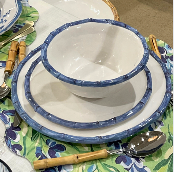 Vida Bamboo Melamine Dinnerware Set of 4 -NEW