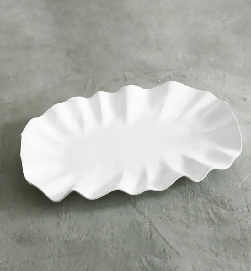 Vida Bloom Oval Platter White - Large
