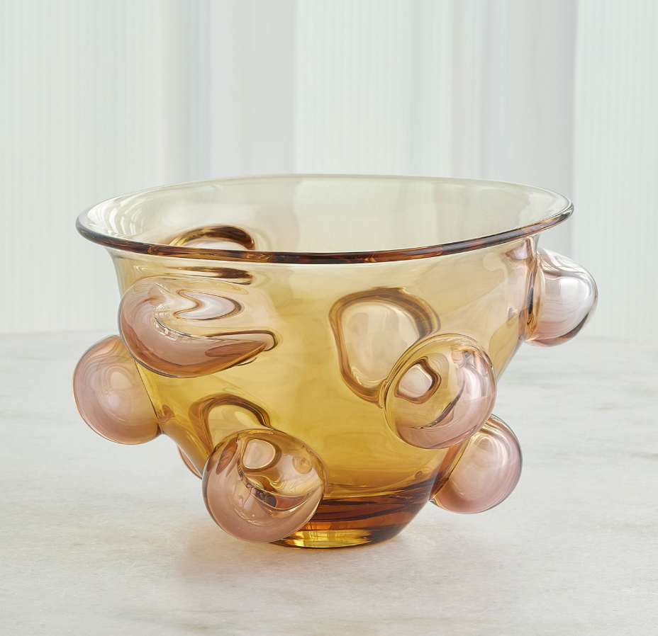 Bubbled Amber Blush Bowl