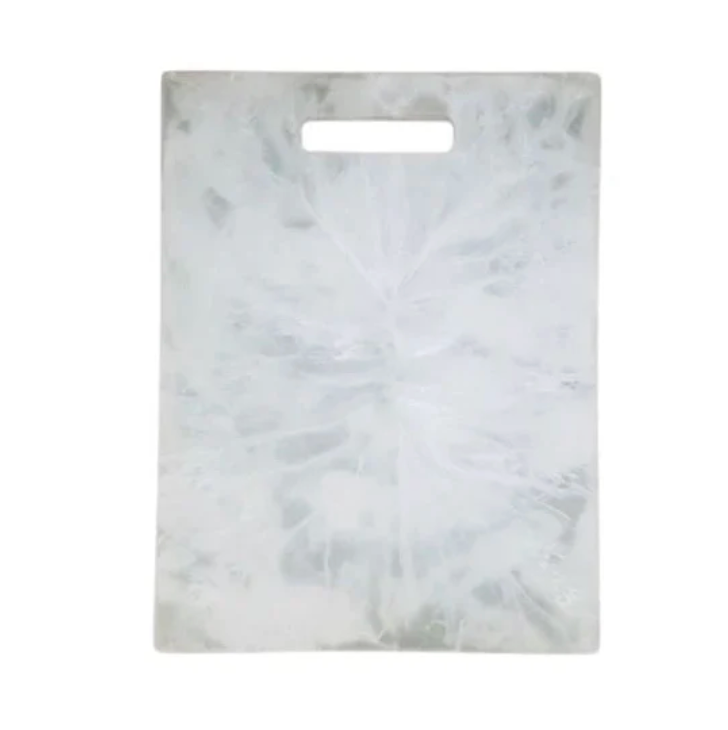 Swirl Resin Rectangle Chopping Board White -  Large
