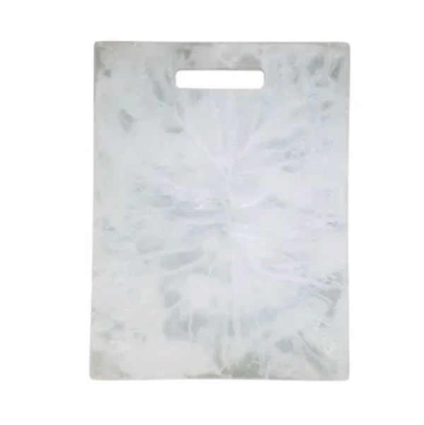 Swirl Resin Rectangle Chopping Board White -  Large