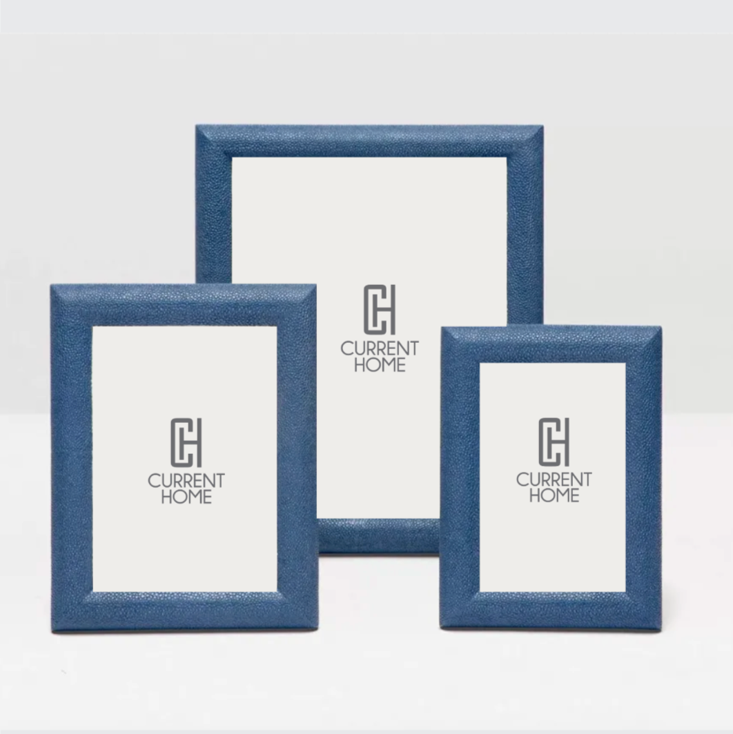 Oxford Faux Shagreen Frame Navy -