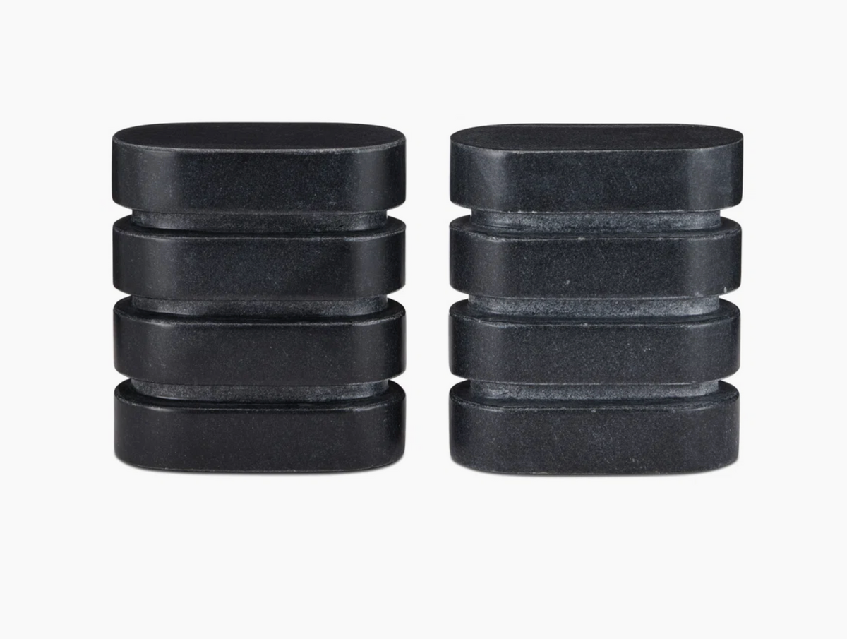 Lanier Black Marble Bookends Set of 2