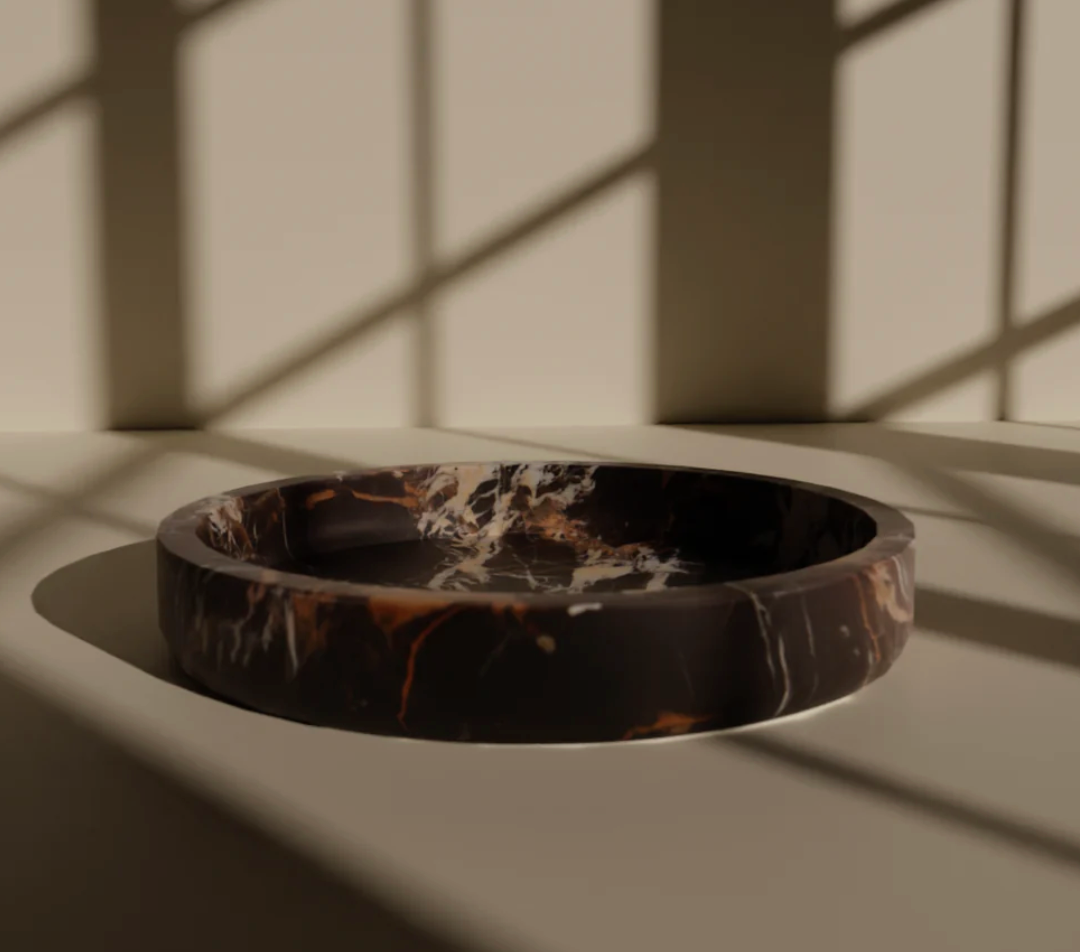 Flat Honed Marble Bowl