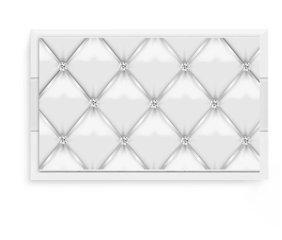 Tufted Silver with Diamonds Vanity Tray -