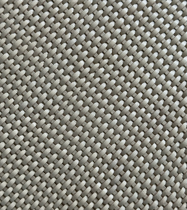 Leather Weave Pillow Ivory