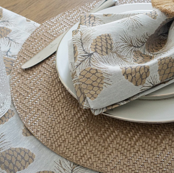 Willow Placemat Set of 4 - Platinum & Bronze