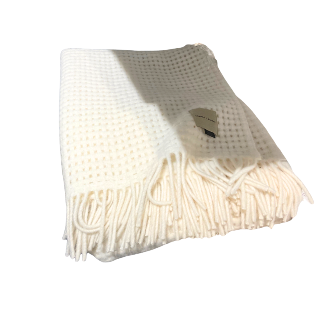 Waffle Alpaca Throw - Ivory