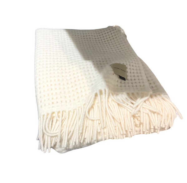 Waffle Alpaca Throw - Ivory