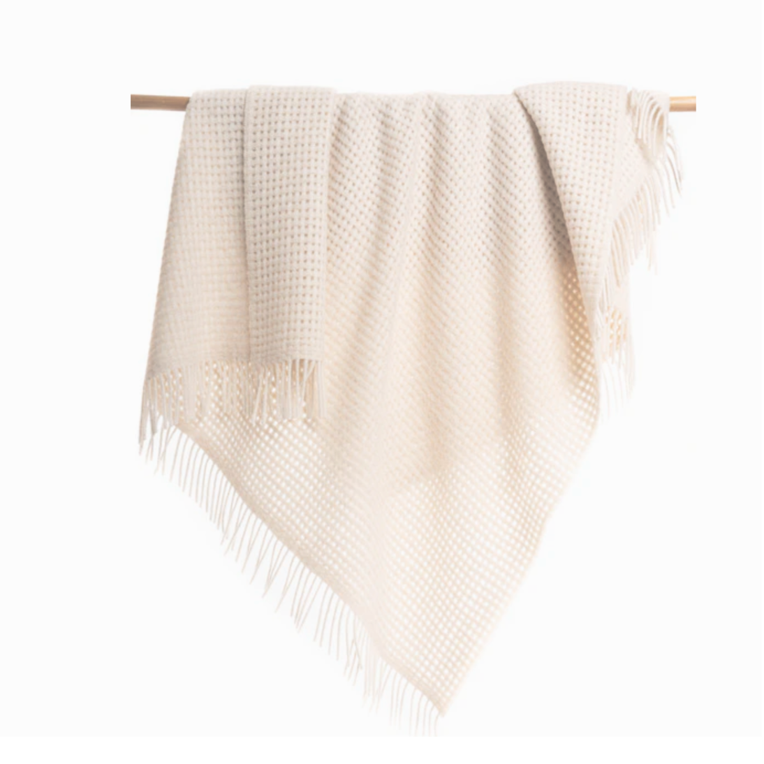 Waffle Alpaca Throw - Ivory