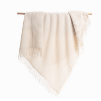 Waffle Alpaca Throw - Ivory