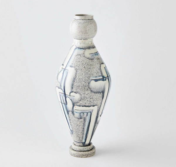 Spindel Vase Grey Blue