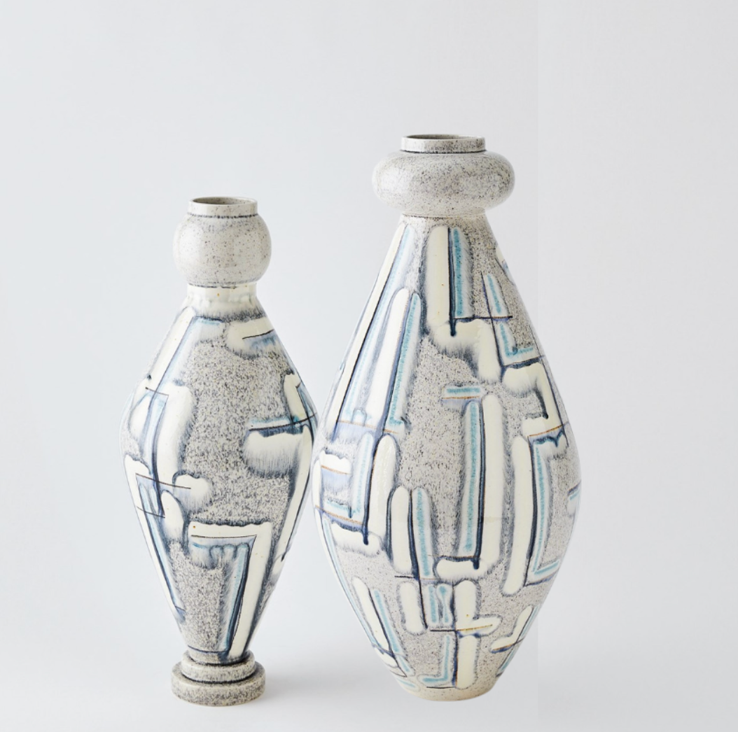 Spindel Vase Grey Blue – Current Home NY