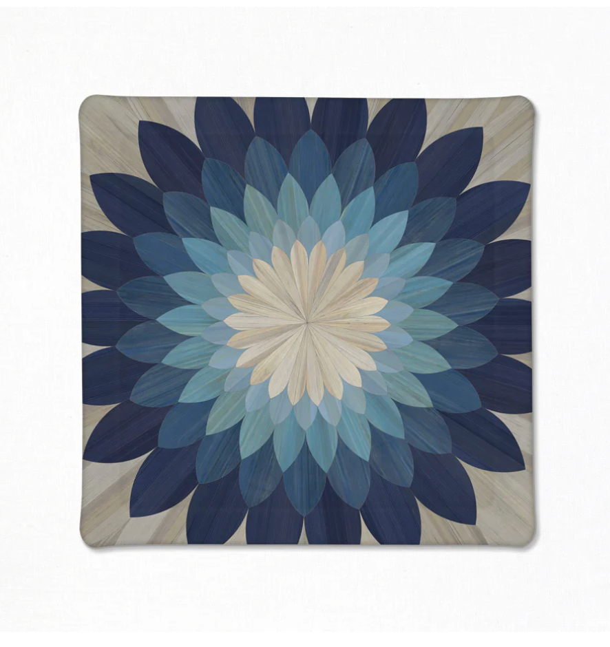 Blossom Blue Acrylic Tray - Square