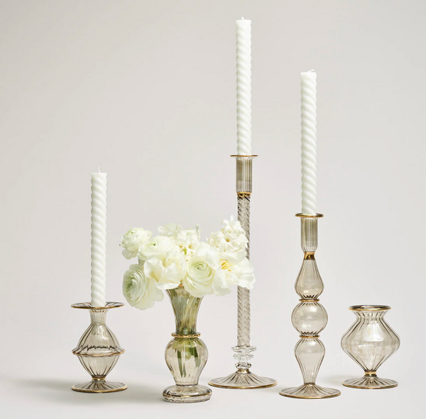 Braid Candle Holder - Smoke