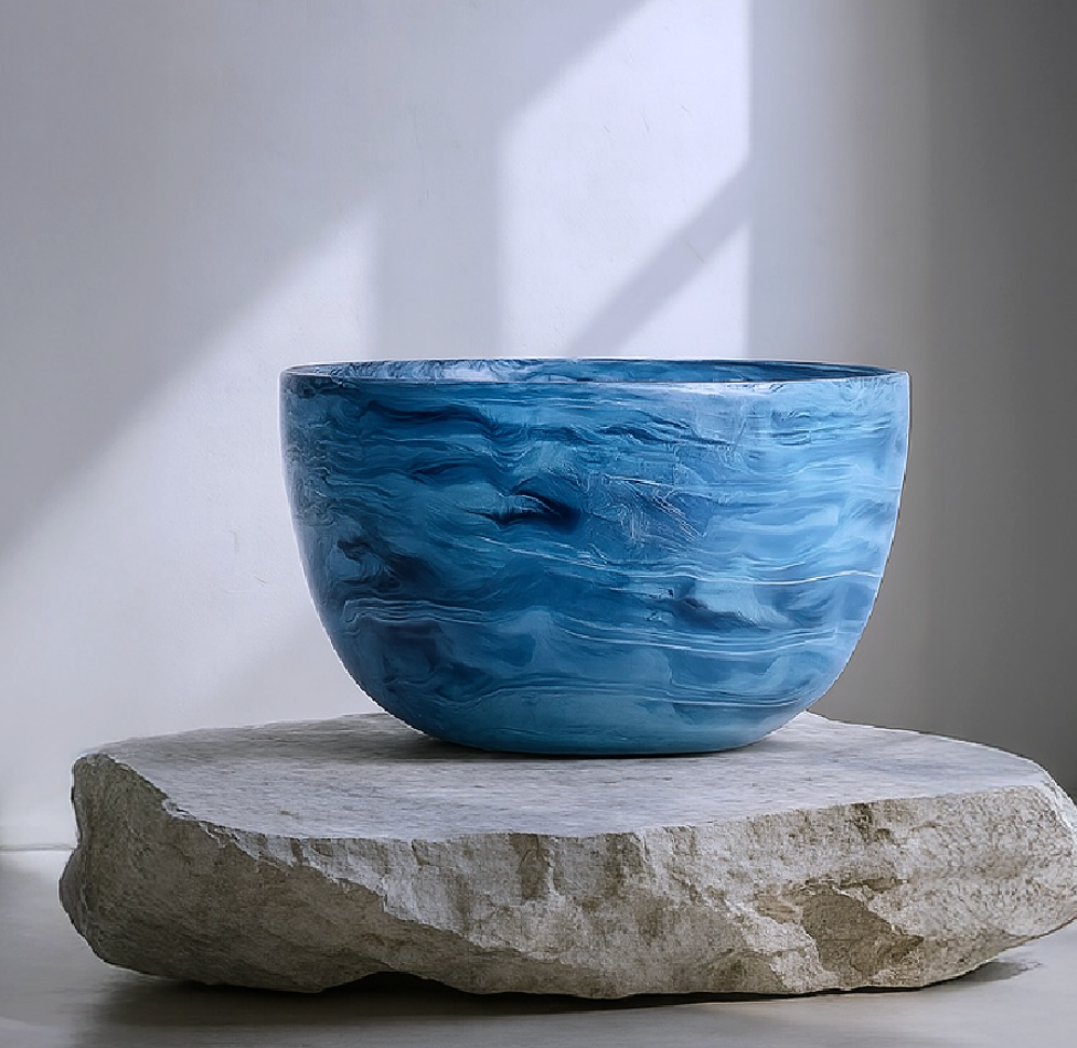 Swirl Colored Resin Deep Bowl