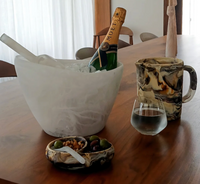 Oceania Ice Bucket & Chiller Vessel - White Swirl