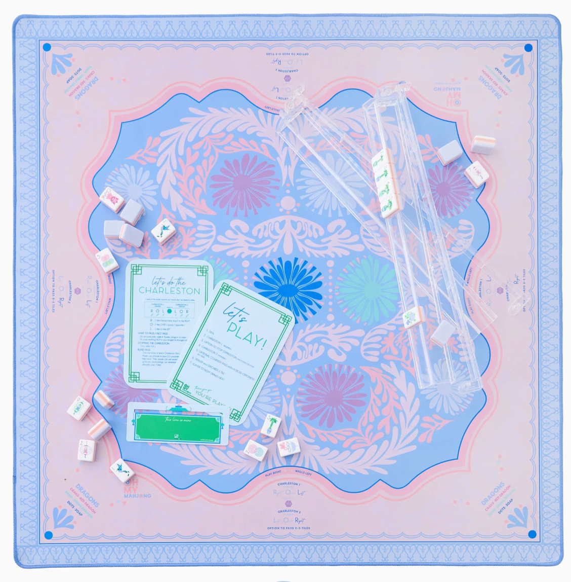 Mahjong Rack & Pusher Set - Clear