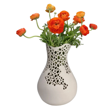Pierced Wide Neck Vase