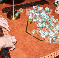 Mahjong Rack & Pusher Set - Tortoise Shell