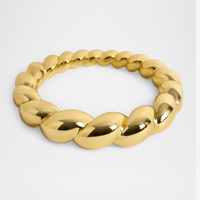 L’Objet Jessica McCormack Shell Napkin Ring s/4 - Gold with a twisted, rope-like design.