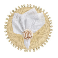 Rattan Seashell Placemat Natural Set of 4