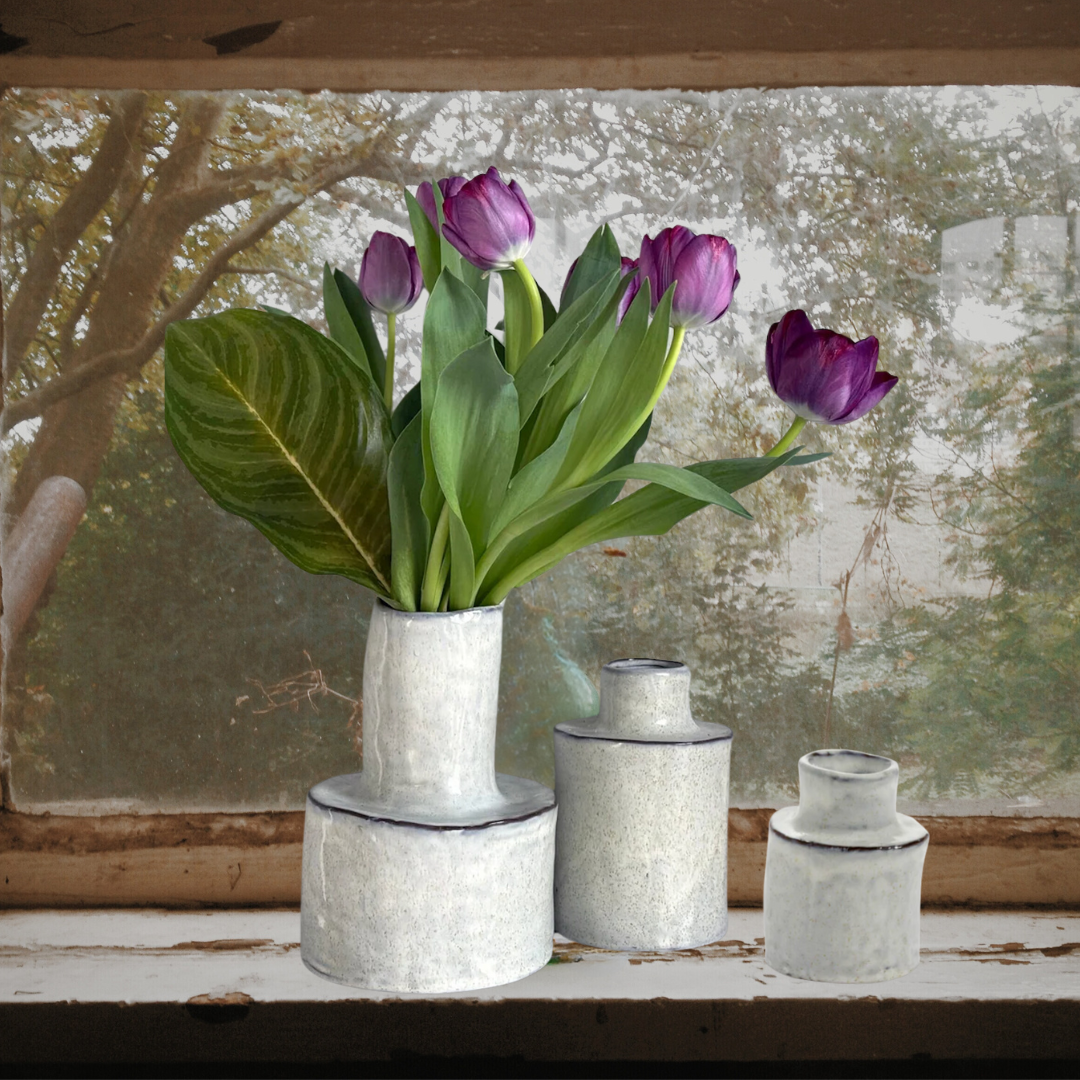 Helena Marie Vase Collection White