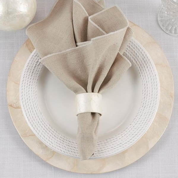 Capiz Napkin Ring Ivory Set of 4