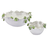 Belle Fleur Ceramic Bowl - Green