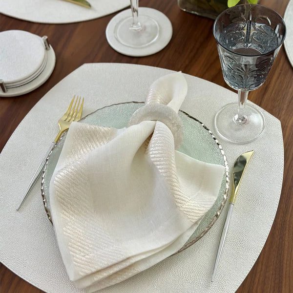 Stingray Square Elliptic Placemat Oyster Set of 4