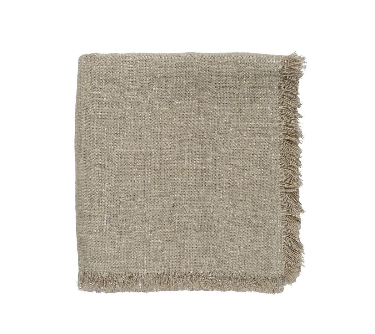 Fringe Tablecloth in Natural & Silver