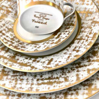 Tweed White & Gold Dinnerware