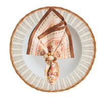 Two Tone White Rattan Round Placemat Set of 4