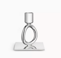 Vertigo Silver Plated 1-Ring Candlestick