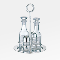 Vertigo Silver-Plated Oil and Vinegar Cruet Set with Stand