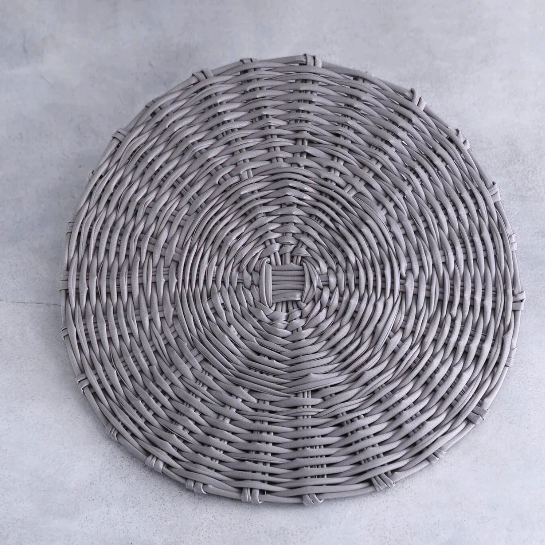 Vida Faux Wicker Placemat Grey Set of 4