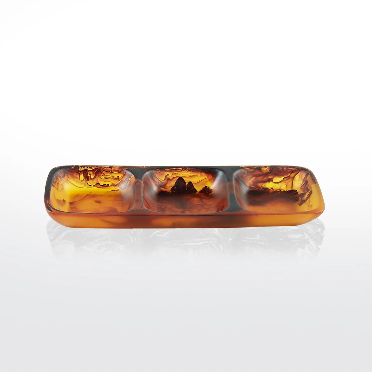 Swirl Resin Colored 3 Section Tray -