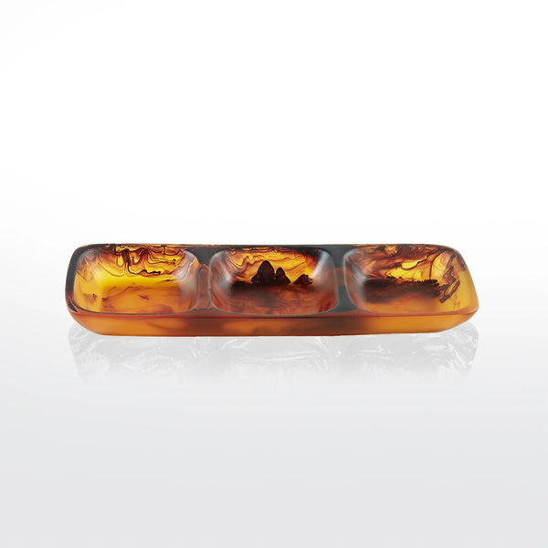 Swirl Resin Colored 3 Section Tray -