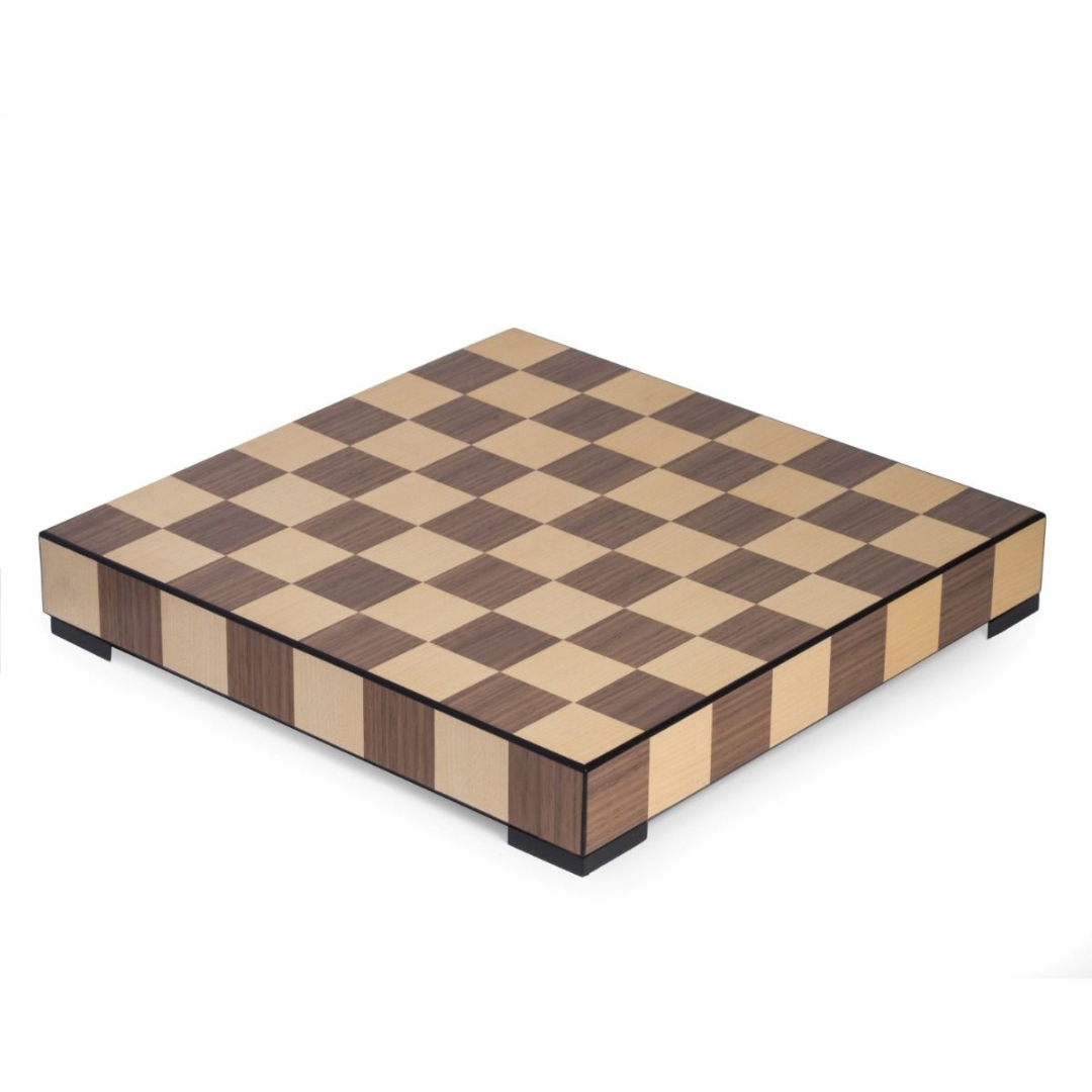 Wooden Inlay Chess & Checker Set.