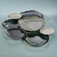 Lustrous Linked Serving Bowls - Grey